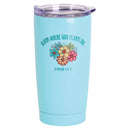 Dicksons Bloom Where God Plants You 2 Peter 1:5-7 - 20 Ounce Sky Blue Stainless Steel and Plastic Insulated Travel Mug with Lid