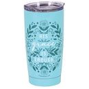 Dicksons Inspirational Christian Travel Tumbler Cup, Hot or Iced Beverage, 20 Ounce Stainless Steel With Sliding Lid Botanical His Grace Is Enough