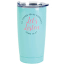 Dicksons He Speaks To Us Encouraging Verse Teal 20 Ounce Stainless Steel Travel Mug Drink Hot Cold Tumbler