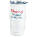 Dicksons Blessed Beyond Measure Modern Design White 20 Ounce Stainless Steel Travel Mug Drink Hot Cold Tumbler