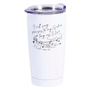 Dicksons Classic White 20 Ounces Stainless Steel Travel Tumbler Mug with Lid, I Will Sing Praises
