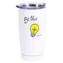 Dicksons Classic White 20 Ounces Stainless Steel Travel Tumbler Mug with Lid, Be The Light