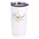 Dicksons Baptized In Christ Strengthen My Life White 20 Ounce 18/8 Stainless Steel Travel Mug Tumbler With Screw On Sliding Lid