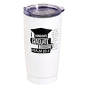 Dicksons Congrats Graduate May He Give You The Desires Of Your Heart White 20 Ounce 18/8 Stainless Steel Travel Mug Tumbler With Screw On Sliding Lid