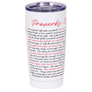 Dicksons Inspirational Christian Travel Tumbler Cup, Hot or Iced Beverage, 20 Ounce Stainless Steel With Sliding Lid Proverbs 31 Woman