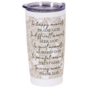 Dicksons Inspirational Christian Travel Tumbler Cup, Hot or Iced Beverage, 20 Ounce Stainless Steel With Sliding Lid Every Moment Thank God