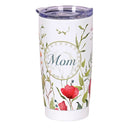 Dicksons Inspirational Christian Travel Tumbler Cup, Hot or Iced Beverage, 20 Ounce Stainless Steel With Sliding Lid Floral Mom Trust in the Lord