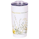 Dicksons Inspirational Christian Travel Tumbler Cup, Hot or Iced Beverage, 20 Ounce Stainless Steel With Sliding Lid Floral Many Women