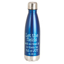 Dicksons Let Fields Full Of Joy Blue 17 ounce Stainless Steel Screw Top Lid Sports Water Bottle