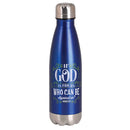 Dicksons God Is For Us - Romans 8:31-17 Ounce Blue Stainless Steel Sports Travel Water Bottle