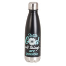 Dicksons With God All Things Possible Black 17 ounce Stainless Steel Screw Top Lid Sports Water Bottle