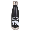 Dicksons God Will Guide You, Black/White 17 Ounce Stainless Steel Travel Sports Drink Bottle