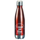 Dicksons Trust Him And He Will Never Fail You Encouraging Verse Cherry Red 17 Ounce Stainless Steel Sporty Water Bottle