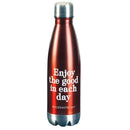 Dicksons Enjoy The Good In Each Day Encouraging Verse Cherry Red 17 Ounce Stainless Steel Sporty Water Bottle