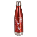 Dicksons Faith Over Fear - 17 Ounce Red Stainless Steel Sports Travel Water Bottle