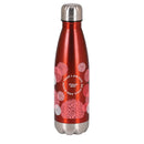 Dicksons Inspirational Christian Travel Sport Water Bottle, Hot or Iced Beverage, 17 Ounce Stainless Steel With Screw-On Lid Red Floral Be Still and Know