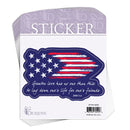 Patriotic Flag - No Greater Love John 15:13-4.75 Inch Red, White and Blue Vinyl Decorative Sticker Decal; Pack of 6