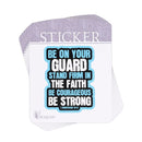 Dicksons Be On Your Guard Stand Firm 1 Corinthians 16:13 4.75 x 3.75 Inch Black and Blue Paper Decorative Decal Sticker Pack of 6