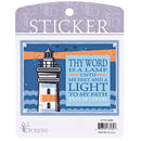 Dicksons Inspirational Christian Adhesive Sticker Decal 3.75 x 4.75 Inch Vinyl Lighthouse Your Word is a Lamp