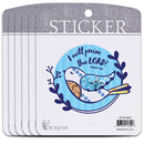 Dicksons Inspirational Christian Adhesive Sticker Decal for Laptops, Journals, Bibles 3.75 x 4.75 Inch Vinyl Bird Praise The Lord Pack of 6