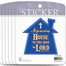 Dicksons Inspirational Christian Adhesive Sticker Decal for Laptops, Journals, Bibles 3.75 x 4.75 Inch Vinyl Me and My House Serve The Lord Pack of 6