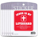 Dicksons Inspirational Christian Adhesive Sticker Decal for Laptops, Journals, Bibles 3.75 x 4.75 Inch Vinyl Jesus is My Lifeguard Pack of 6