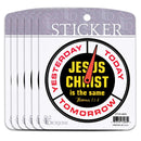 Dicksons Inspirational Christian Adhesive Sticker Decal for Laptops, Journals, Bibles 3.75 x 4.75 Inch Vinyl Jesus is The Same Pack of 6