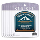 Dicksons Inspirational Christian Adhesive Sticker Decal for Laptops, Journals, Bibles 3.75 x 4.75 Inch Vinyl Move Mountains Pack of 6