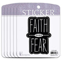 Dicksons Inspirational Christian Adhesive Sticker Decal for Laptops, Journals, Bibles 3.75 x 4.75 Inch Vinyl Faith Over Fear Pack of 6