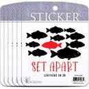 Dicksons Inspirational Christian Adhesive Sticker Decal for Laptops, Journals, Bibles 3.75 x 4.75 Inch Vinyl Set Apart Fish Pack of 6
