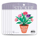 Dicksons Inspirational Christian Adhesive Sticker Decal for Laptops, Journals, Bibles 3.75 x 4.75 Inch Vinyl Bloom Where God Plants You Pack of 6