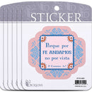 Dicksons Inspirational Spanish Christian Adhesive Sticker Decal for Laptops, Journals, Bibles 3.75 x 4.75 Inch Vinyl Embroidery Porque Por Fe Andamos Pack of 6