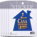 Dicksons Inspirational Spanish Christian Adhesive Sticker Decal for Laptops, Journals, Bibles 3.75 x 4.75 Inch Vinyl Yo Y Mi Casa Pack of 6