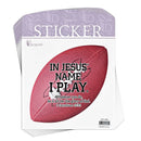 Football - in Jesus Name I Play - 1 Corinthians 10:31-5.25 Inch Brown Vinyl Decorative Sticker Decal; Pack of 6