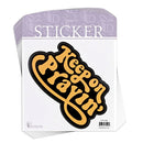Keep On Prayin' - 5.25 Inch Black and Yellow Vinyl Decorative Sticker Decal; Pack of 6