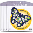 Dicksons Inspirational Christian Adhesive Sticker Decal for Laptops, Journals, Bibles 3.75 x 4.75 Inch Vinyl Floral Butterfly New Creation Pack of 6