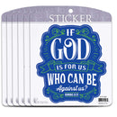 Dicksons Inspirational Christian Adhesive Sticker Decal for Laptops, Journals, Bibles 3.75 x 4.75 Inch Vinyl God is for Us Pack of 6