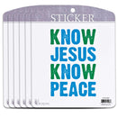 Dicksons Inspirational Christian Adhesive Sticker Decal for Laptops, Journals, Bibles 3.75 x 4.75 Inch Vinyl Know Jesus Know Peace Pack of 6