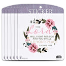 Dicksons Inspirational Christian Adhesive Sticker Decal for Laptops, Journals, Bibles 3.75 x 4.75 Inch Vinyl Lord Will Fight for You Pack of 6