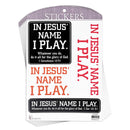 in Jesus Name I Play - 1 Corinthians 10:31 - Black and Red Vinyl Decorative Sticker Decal; Pack of 6