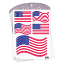 Patriotic American Flag - Red, White and Blue Vinyl Decorative Sticker Decal; Pack of 6