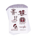 Dicksons Full Armor of God Collection Ephesians 6:14-17 4.75 x 3.75 Inch Red Vinyl Decorative Decal Sticker Pack of 6 Sheets