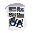 Dicksons Police Blue Line Flag Collection 3.75 Inch Black and White Paper Decorative Decal Sticker Pack of 6 Sheets