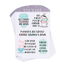 Dicksons Coffee and Jesus Collection 3.75 Inch Pink Green and Black Vinyl Decorative Decal Sticker Pack of 6 Sheets