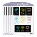 Dicksons Inspirational Christian Adhesive Sticker Decal for Laptops, Journals, Bibles 3.75 x 4.75 Inch Vinyl Faith Hope Love Collection Pack of 6