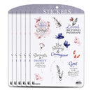 Dicksons Inspirational Christian Adhesive Sticker Decal for Laptops, Journals, Bibles 3.75 x 4.75 Inch Vinyl Floral Scripture Collection Pack of 6