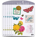 Dicksons Inspirational Christian Adhesive Sticker Decal for Laptops, Journals, Bibles 3.75 x 4.75 Inch Vinyl Butterfly Floral Collection Pack of 6