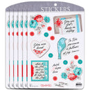 Dicksons Inspirational Christian Adhesive Sticker Decal for Laptops, Journals, Bibles 3.75 x 4.75 Inch Vinyl Floral Bird Collection Pack of 6