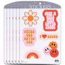 Dicksons Inspirational Christian Adhesive Sticker Decal for Laptops, Journals, Bibles 3.75 x 4.75 Inch Vinyl Retro Smile Collection Pack of 6