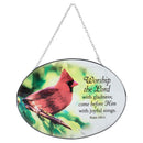 Dicksons Worship Red, Yellow, and Green 6.5 x 9 Inch Glass Sun Catcher with Suction Cup